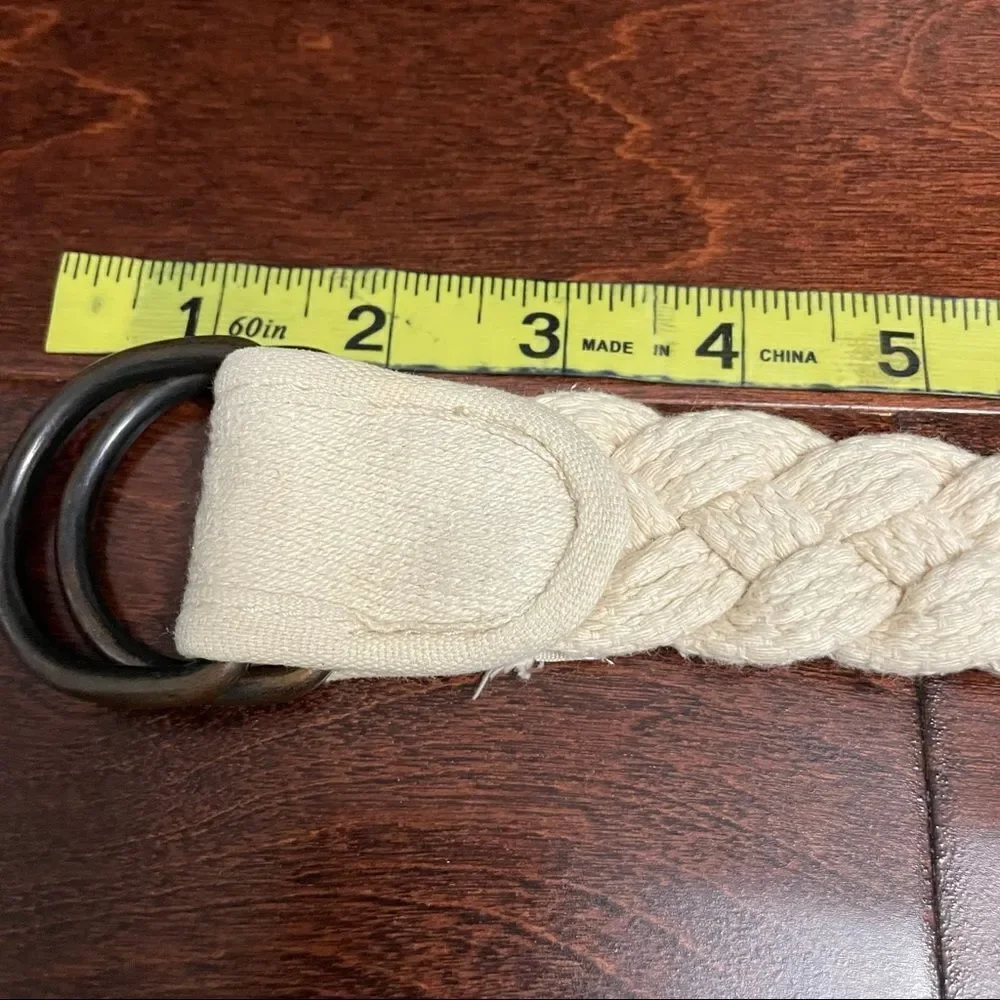 Abercrombie and Fitch Cream Braided Woven Belt